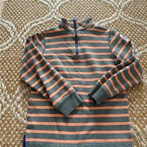 Boys Mini Boden Striped Half-Zip Pullover Size 9-10